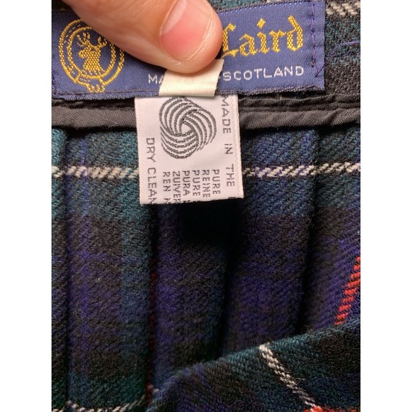 Vintage Clan Laird Women Wool Scottish Tartan Plaid Skirt Size 42 UK Size Pin - Picture 8 of 9